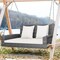 Costway 2-Person Patio PE Wicker Hanging Porch Swing Bench Chair with Cushion